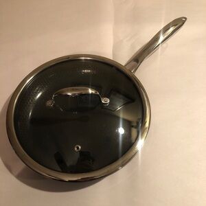 HEXCLAD 10" Frying Pan Hybrid Stainless Steel Non-Stick Fry Pan with Lid